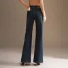 Calça Feminina Micro-flare com Strass Hot-fix Moda Outono/Inverno 2026 Novo Estilo Jeans Stretch Emagrecedor Plus Velvet Calça Longa Versátil com Temperamento