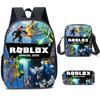 Mochila Escolar Roblox para Estudiante Transfronterizo Mochila para Estudiante de Primaria Mochila de Moda Juego de Tres Piezas Venta al por Mayor