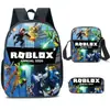 Mochila Escolar Estudiante Roblox Transfronteriza Estilo Coreano para Estudiantes de Primaria y Secundaria Mochila de Moda Trendy Estilo Ins Juego de Tres Piezas