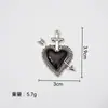 Popular Colgante de Corazón Negro Estilo Europeo y Americano, Alas Góticas con Corazón Accesorios DIY, Accesorios Personalizados para Ropa Y2K