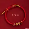 Pulsera de cuerda roja tejida a mano para bricolaje para hombres y mujeres, cuerda de mano con año de nacimiento, se puede ensartar con cuentas, pulsera de cuerda de mano con nudo de loto al por mayor