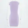 Vestido de Verão Y2K Moda Suave Slim Fit Abraça o Quadril, Elegante Cor Sólida Casual Gola Redonda Sem Mangas Curto