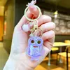 Llavero Creativo de Minion de Acrílico, Lindo Adorno de Cristal de Caricatura de Ojos Grandes, Colgante, Regalo de Juguete para Niños