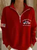 Sudadera cruzada con media cremallera y cuello medio alto, top casual para mujer conmemorativo del 250 aniversario de EE. UU., comercio exterior, Amazon Europa y América