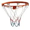 Red de baloncesto de metal cadena de hierro 12 hebillas marco de baloncesto grueso resistente canasta de red de hierro canasta de red de marco de baloncesto bolsillo de red canasta de red