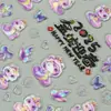Redanco nuevo caparazón repujado 5D morado claro linda serpiente enviar bendición pegatinas para arte de uñas pegatinas tridimensionales para uñas Z-2760