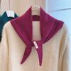 2025 Nuevo Bufanda Triangular de Jacquard Tejida 100% Lana Bufanda Cálida para el Cuello de Otoño e Invierno Estilo Coreano Casual y Versátil