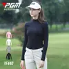 Pgm Camiseta Base Nueva de Golf para Mujer Otoño e Invierno Cuello Alto Manga Larga Top Cálido para Mujer Forro Cepillado