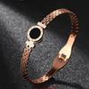 Pulsera de Disco Dorado de Moda Europea y Americana que no se Desvanece Carta de Amor Pulsera para Mujer Simple Combinable Acero de Titanio Joyería