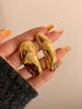 Pendientes asimétricos de metal chapados en oro y cobre estilo europeo y americano con diseño retro francés, pendientes de botón con forma de pan para mujer