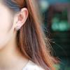 Aretes de Plata S925 Coreanos Navideños Románticos Copo de Nieve Girasol Diamante Lindos Joyería para la Oreja E1501