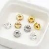 14K Banhado a Ouro Cor de Ouro Real Conservante Flor Coração Círculo de Zircônia Contas Espaçadoras Pulseira Colar DIY Material para Miçangas Acessórios C45