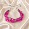 Pulsera Retro de Perlas de Imitación Barrocas Multicapa de Lujo Ligero de Nicho para Mujer