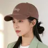 Gorra de Béisbol de Ala Ancha con Parte Superior Suave Estilo Coreano para Mujer, Bordado Simple de Letras, Gorra de Pato de Ala Ancha, Sombrero de Sol Versátil Casual