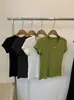 Camiseta Básica de Manga Curta para Verão 2026 Feminina, Versátil, Simples, Cor Sólida, Estilo Básico, Caimento Ajustado, Camiseta Amiga da Pele