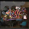 Festival de Primavera 2026 Nuevas Pegatinas de Vidrio Fuegos Artificiales Carácter de Fortuna Pegatinas para Ventana Inauguración de Casa Año Nuevo Cien Caracteres de Fortuna Calcomanías para Ventana Fachada de Tienda Pegatinas Electrostáticas