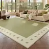 Alfombra verde fresca y sencilla para sala de estar, alfombra cuadrada estilo crema lavable y limpiable para sofá y mesa de centro, alfombrilla de suelo de alta gama para dormitorio