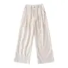 Pantalones Casuales Rectos Suaves con Textura, Pliegue Único ~ Verano, Delgados, Rectos, Sueltos, Versátiles, Pantalones Yamamoto, Pantalones Rectos de Pierna Ancha