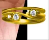 Livro Vermelho Pequeno Dunas Explosivas Anel Pequeno de Diamante Anel de Diamante Flash de Três Camadas Novo Anel Simples Empilhável para Dedo Indicador Microincrustado