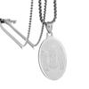 Colgante de Moda de la Virgen María Acero Inoxidable Joyería Colgante Collar Largo Europeo y Americano Forma Ovalada Geométrica Simple