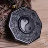 Pingente Gankun Bagua de Obsidiana Acessórios para Pendurar no Carro Escultura Bagua Preto Yao Pingente Bagua Tai Chi Atacado de Fábrica