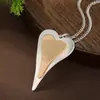 Pendente de amor tridimensional escovado de camada dupla transfronteiriço moda feminina alto senso formato de coração Coringa colar atacado
