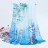 Bufanda de Seda Estampada de Gasa Nueva para Primavera y Verano Bufanda Fina para Mujer Chal Protector Solar de Verano Versátil Doble Uso