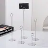 Portamenús de Acero Inoxidable para Restaurante Pinza para Menú Soporte para Menú Vertical Pinza para Menú de Buffet Portatarjetas Portatarjetas de Visita Portatarjetas de Mesa 12