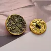 Botões Metálicos Retro de Alta Qualidade, Botões Redondos Amassados Estilo Coreano Estilo Britânico para Ternos, Casacos, Suéteres, Botões Versáteis