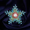 Broche de Estrela Brilhante Azul Turquesa Pérola Retrô Luxo Acessível de Alta Qualidade Estrela Elegante em Formato de Acessórios para Roupas de Terno