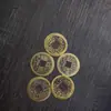 Dispensador de Moedas de Latão Transparente Cinco Tongbao Antigos Ornamento de Moeda Pingente Charme Acessório Moeda de Cobre Antiga Atacado Latão Envelhecido Buraco Quadrado