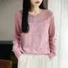 Cardigan de Tricô Renda Delicada Vazada Estilo Francês para Mulheres, Suéter com Botões Bege, Top Versátil, Moda Primavera 2026