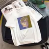 Camiseta Feminina Fofa Kawaii Estampa de Gato Manga Curta Top Camiseta Doce Ins Melhor Amiga