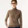 Suéter de cachemira suave y amigable con la piel para mujer, otoño e invierno 2026, con cuello alto, diseño versátil, tejido de lana