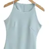 Vestido Colete Sem Manga de Temperamento Feminino Verão Novo para o Trabalho Estilo Coreano Cintura Marcada Emagrecedor Saia Longa/Curta Gentil