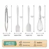 Espátula de Silicone, Conjunto de Colheres Resistentes a Altas Temperaturas Específicas para Panelas Antiaderentes, Colher de Sopa de Grau Alimentício, Escorredor, Conjunto de Três Peças de Utensílios de Cozinha