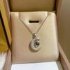 [Acero de titanio] Collar elegante para mujer, cadena de acero con microincrustaciones de cobre, color simple, elegante y elegante, cadena para clavícula.