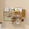 Estante de almacenamiento de pared para dormitorio de estudiantes, estante colgante adhesivo para dormitorio, organizador de pared para mesita de noche/sobre cama, cesta colgante sin perforaciones
