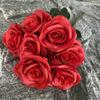 7 fork canto amor rosa casamento flor falsa estrada chumbo arco flor de seda planta parede simulação buquê de rosas