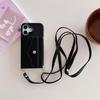 Para Apple 16Pro Max Funda para Teléfono con Tarjetero Crossbody iPhone15 Espejo de Maquillaje Bolsa para Tarjetas Cordón Japonés y Coreano i8
