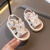Sandalias de Niña con Punta Abierta, Nuevo Modelo de Verano, Lindos Zapatos de Bebé Antideslizantes de Suela Blanda, Zapatos de Princesa, Zapatos para Niños Pequeños