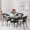Pabellón de jardín mesa y silla combinación balcón silla de ratán juego de tres piezas ocio exterior patio silla de ratán mesa de centro combinación fabricantes