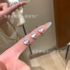 Anillo de Calabaza de Jade Espuma de Agua Natural al por Mayor del Fabricante, Incrustado con Plata S925, Anillo de Jade Espuma de Agua Versátil Fresco y Sencillo