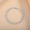 Pulseira Romana de Zircônia Completa Transfronteiriça Europeia e Americana para Mulheres, Fashion, Simples, Leve e Luxuosa, Pulseira de Socialite, Joia de Mão Versátil Espiga de Trigo