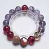Pulsera de Cristal Natural Morado Torre de Cristal Long Mo Ran Ba para Mujer, Regalo Versátil, Pulsera de Lepidolita Rosa y Piedra Lunar al por Mayor
