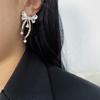 Luz Luxo High-end Super Flash strass Bow Tassel Brincos Moda elegante Lady elegante Moda Design Brincos