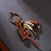 Llavero de Madera de Azufaifo Torre Wen Chang con Significado Auspicioso Folclórico, Simbolizando Progreso Constante, Exquisito Accesorio Cultural de Nuevo Estilo Chino