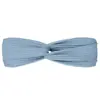Diadema de Punto Estilo Coreano para Mujer Color Sólido Elástica Cruzada Deportiva Cinta para el Cabello Absorbente de Sudor para Maquillaje y Lavado de Cara de Niña