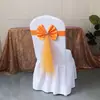 Encosto de Cadeira com Adereços de Casamento Capa de Cadeira de Hotel Flor no Encosto de Cadeira de Hotel Laço Grátis Elástico Encosto de Cadeira Metabo