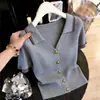 Camisa Polo de Manga Corta de Seda Helada de Color Contrastante para Mujer, Nuevo Estilo Chic Francés, Elegante y a la Moda, Adelgazante, Cubre Imperfecciones, Camiseta
